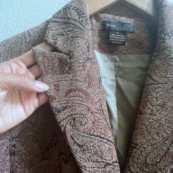 Grace Elements Tapestry Blazer size 4 Grandma 90s Vintage Retro Granny Casual - Picture 5 of 7